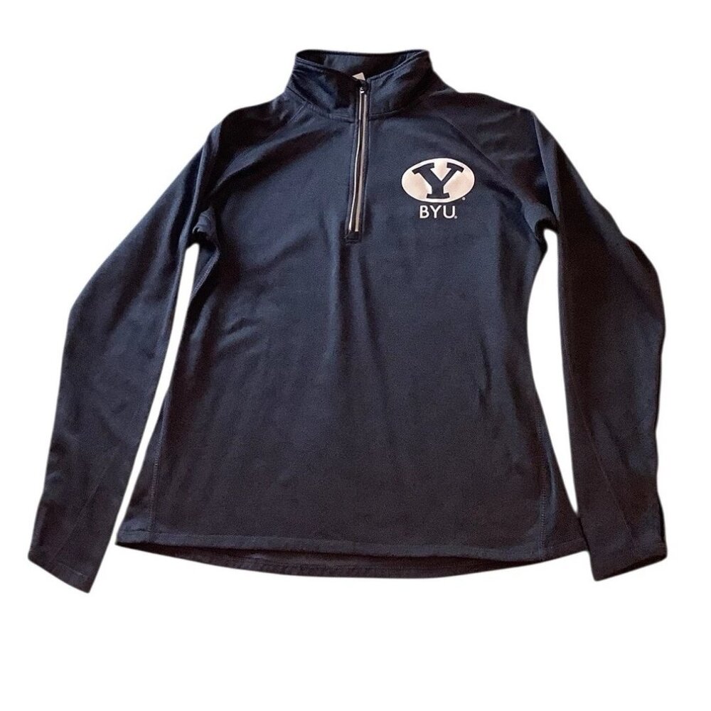 BYU University Ladies 1/4 Zip Pullover Blue KA Knights Size Large